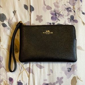 COACH Authentic Black Color Wristlet Clutch